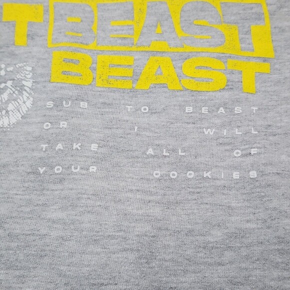 Mr Beast Men's Hoodie Sweater Grey Back Hit Pullover Investors Club Size L - Picture 5 of 11